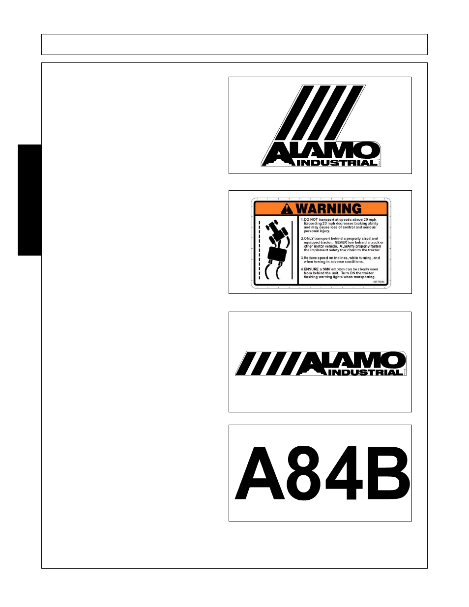 Safety | Alamo A84B User Manual | Page 28 / 148