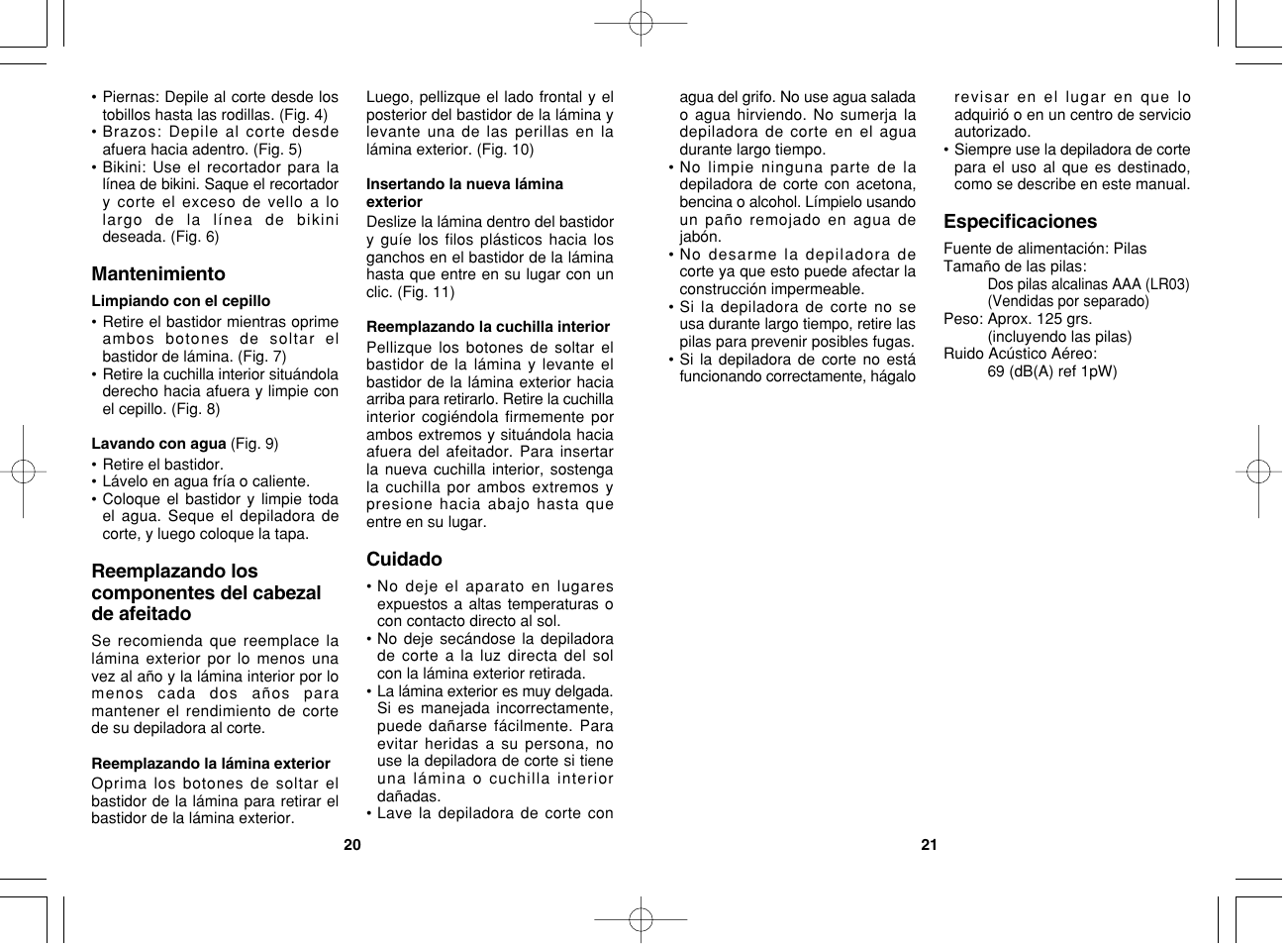 Panasonic ES2235 User Manual | Page 11 / 23