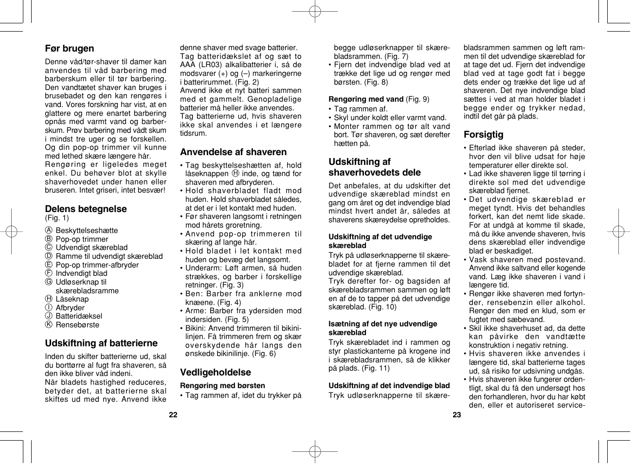 Panasonic ES2235 User Manual | Page 12 / 23