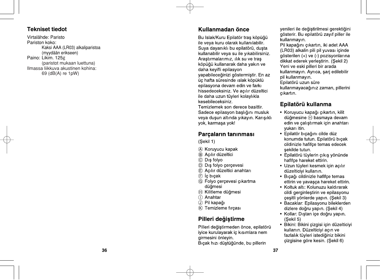 Panasonic ES2235 User Manual | Page 19 / 23