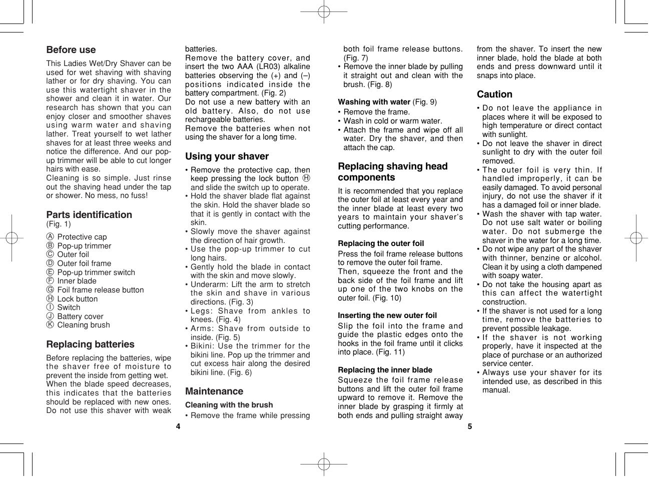 Panasonic ES2235 User Manual | Page 3 / 23