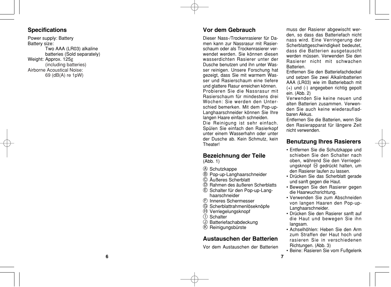 Panasonic ES2235 User Manual | Page 4 / 23