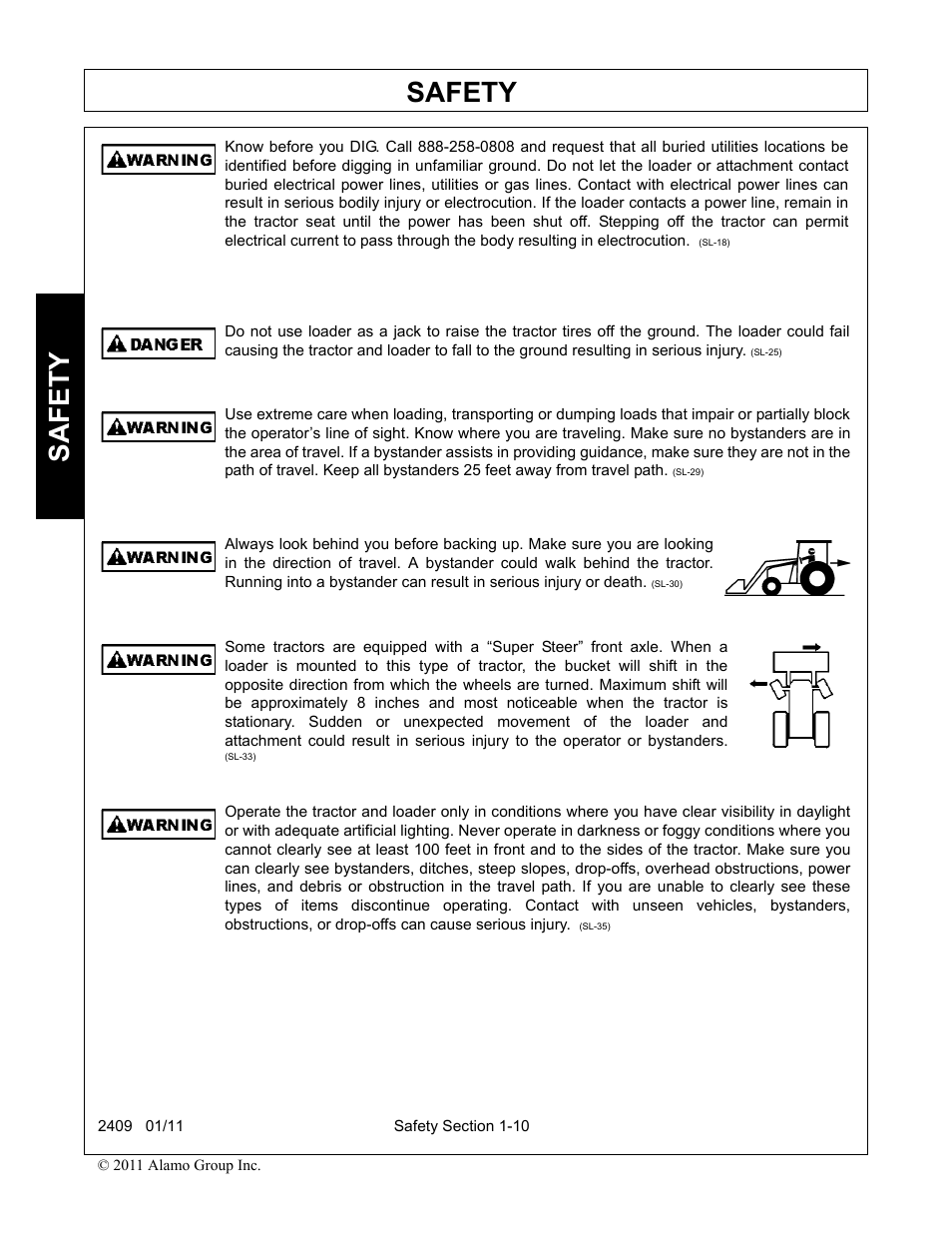 Safety | Alamo RHINO 2409 User Manual | Page 14 / 106