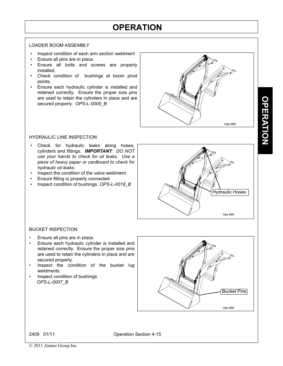 Operation, Opera t ion | Alamo RHINO 2409 User Manual | Page 61 / 106