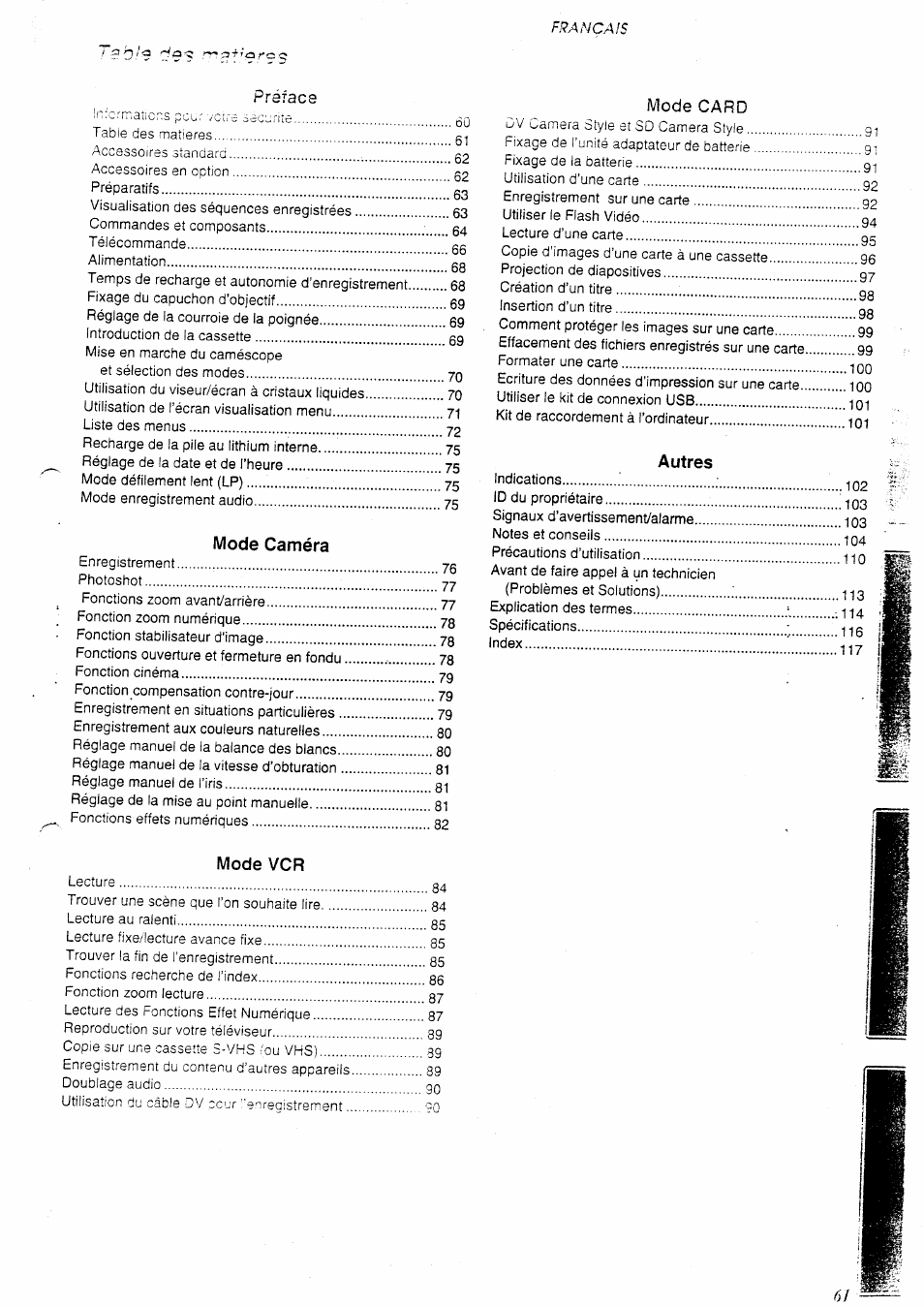 Panasonic NVEX21EG User Manual | Page 5 / 64