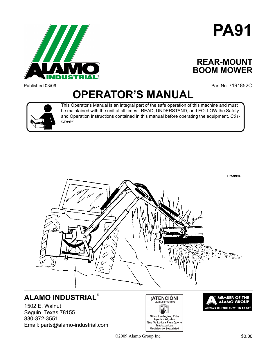 Alamo 7191852C User Manual | 110 pages