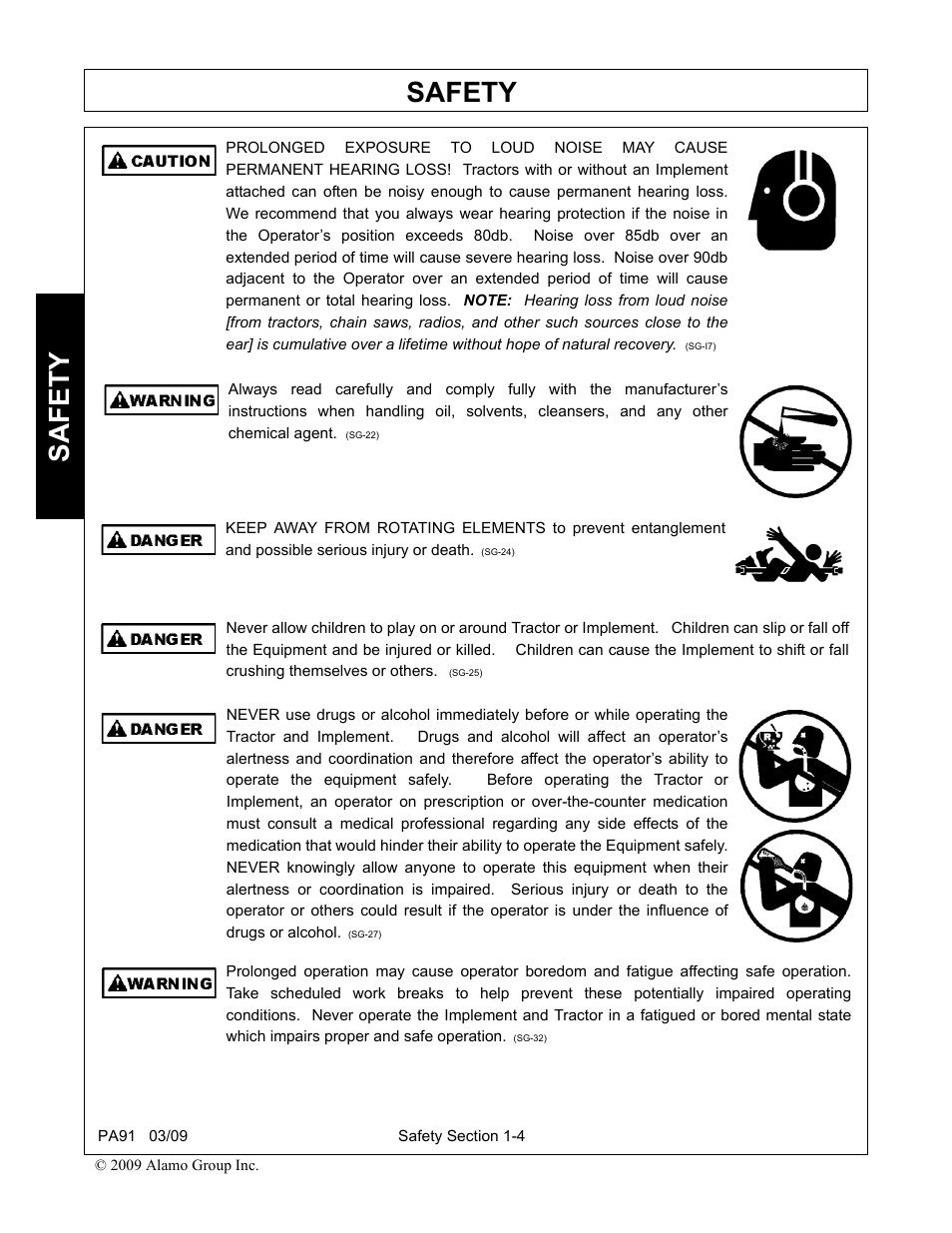 Safety | Alamo 7191852C User Manual | Page 12 / 110