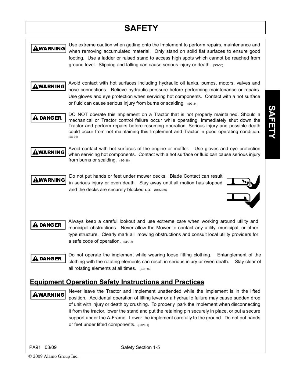 Safety | Alamo 7191852C User Manual | Page 13 / 110