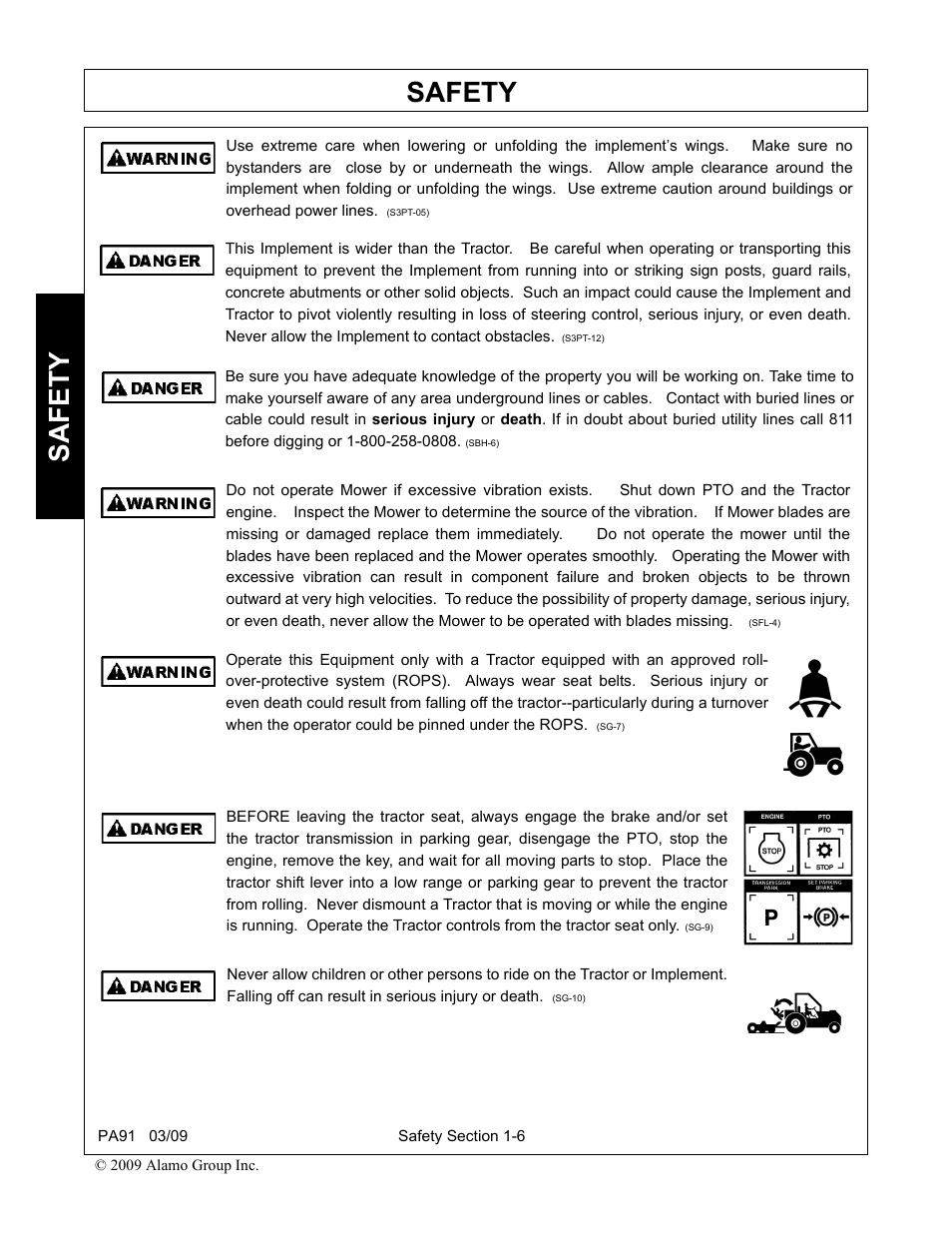 Safety | Alamo 7191852C User Manual | Page 14 / 110