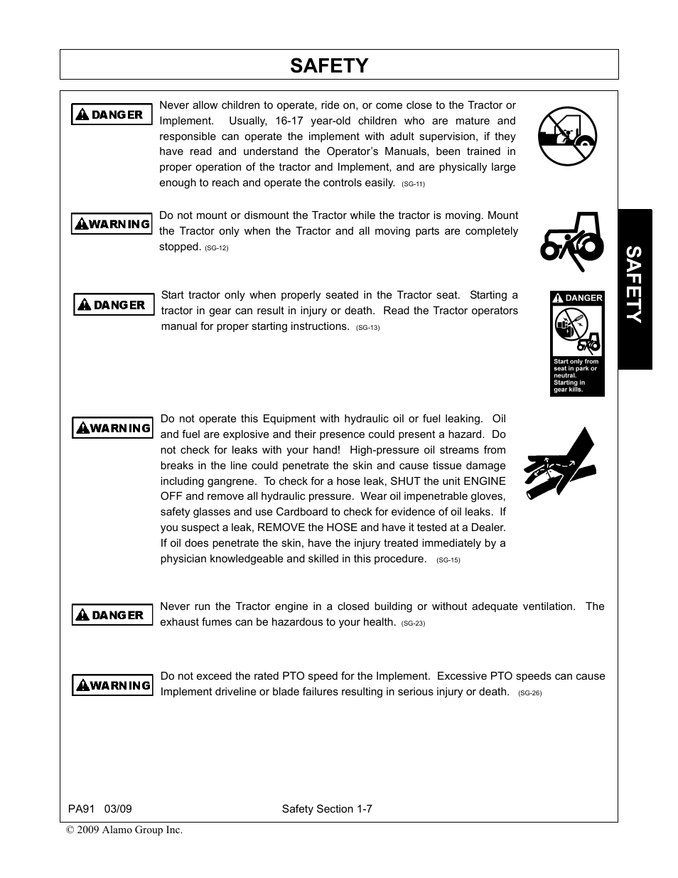 Safety | Alamo 7191852C User Manual | Page 15 / 110