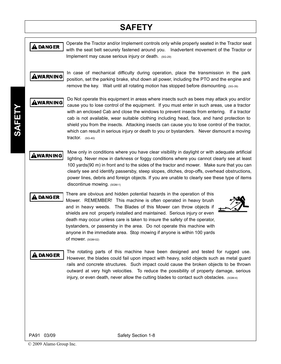 Safety | Alamo 7191852C User Manual | Page 16 / 110