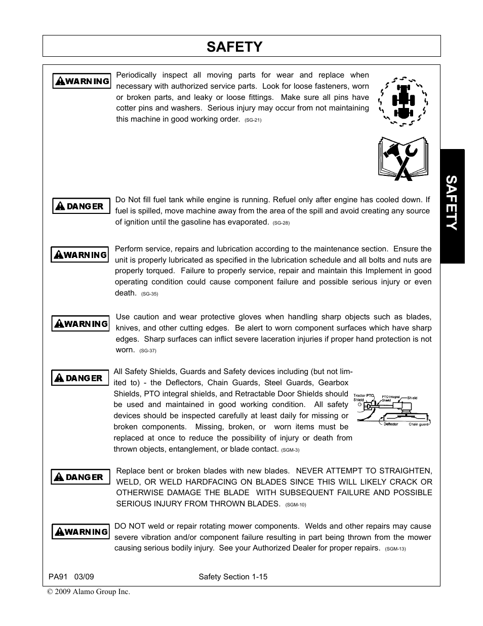 Safety | Alamo 7191852C User Manual | Page 23 / 110