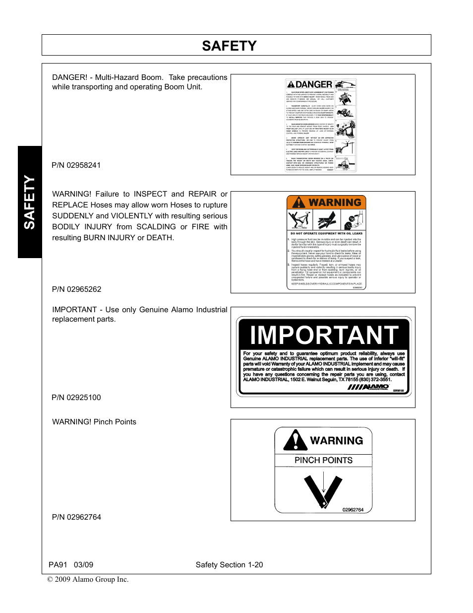 Safety | Alamo 7191852C User Manual | Page 28 / 110