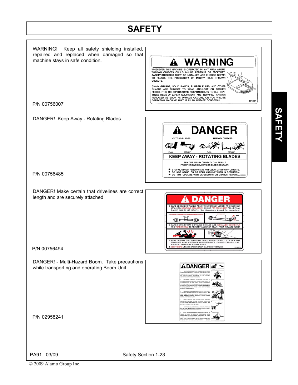 Safety | Alamo 7191852C User Manual | Page 31 / 110