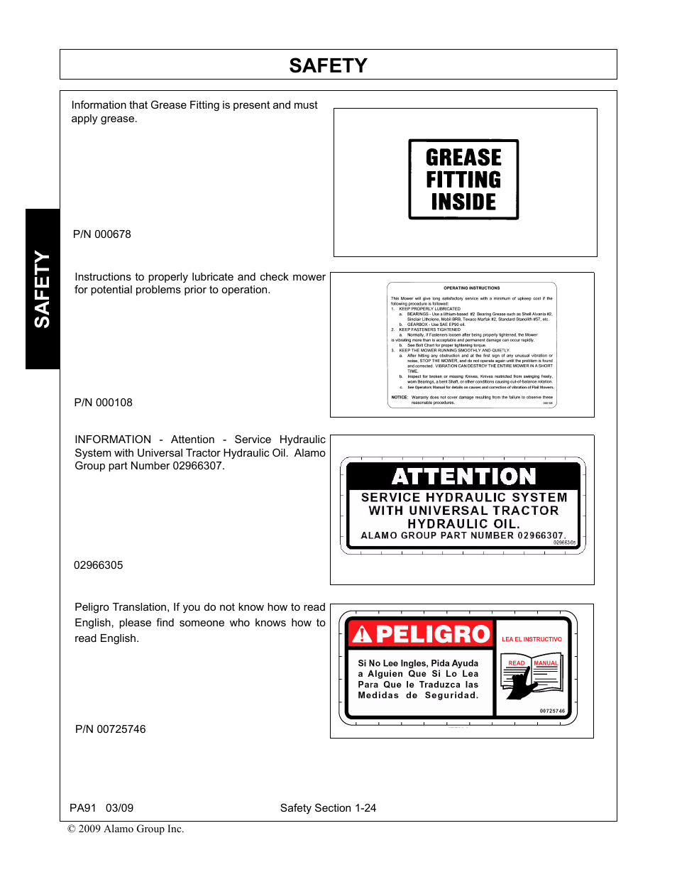 Safety | Alamo 7191852C User Manual | Page 32 / 110