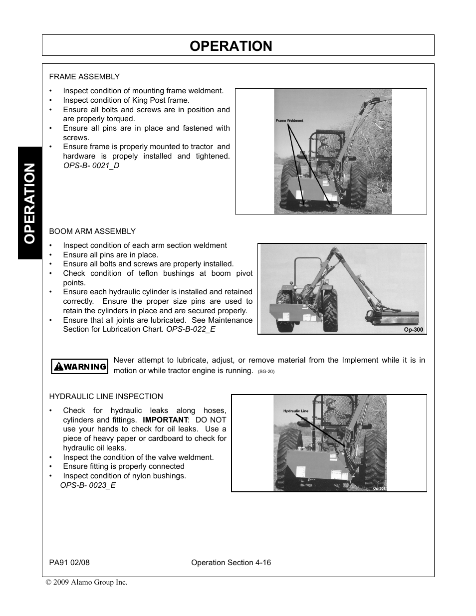 Operation, Opera t ion | Alamo 7191852C User Manual | Page 68 / 110