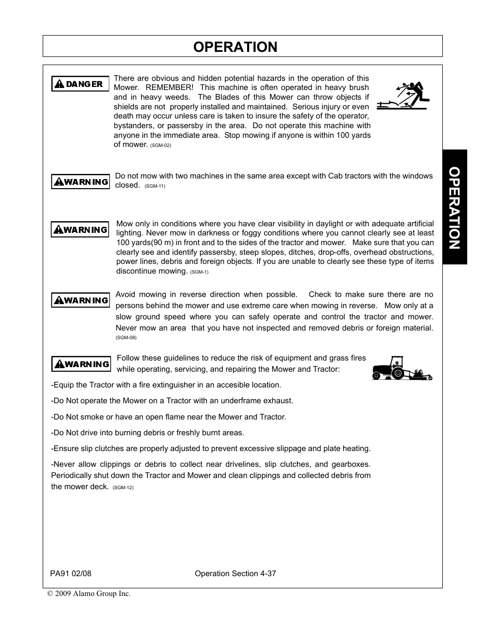 Operation, Opera t ion | Alamo 7191852C User Manual | Page 89 / 110