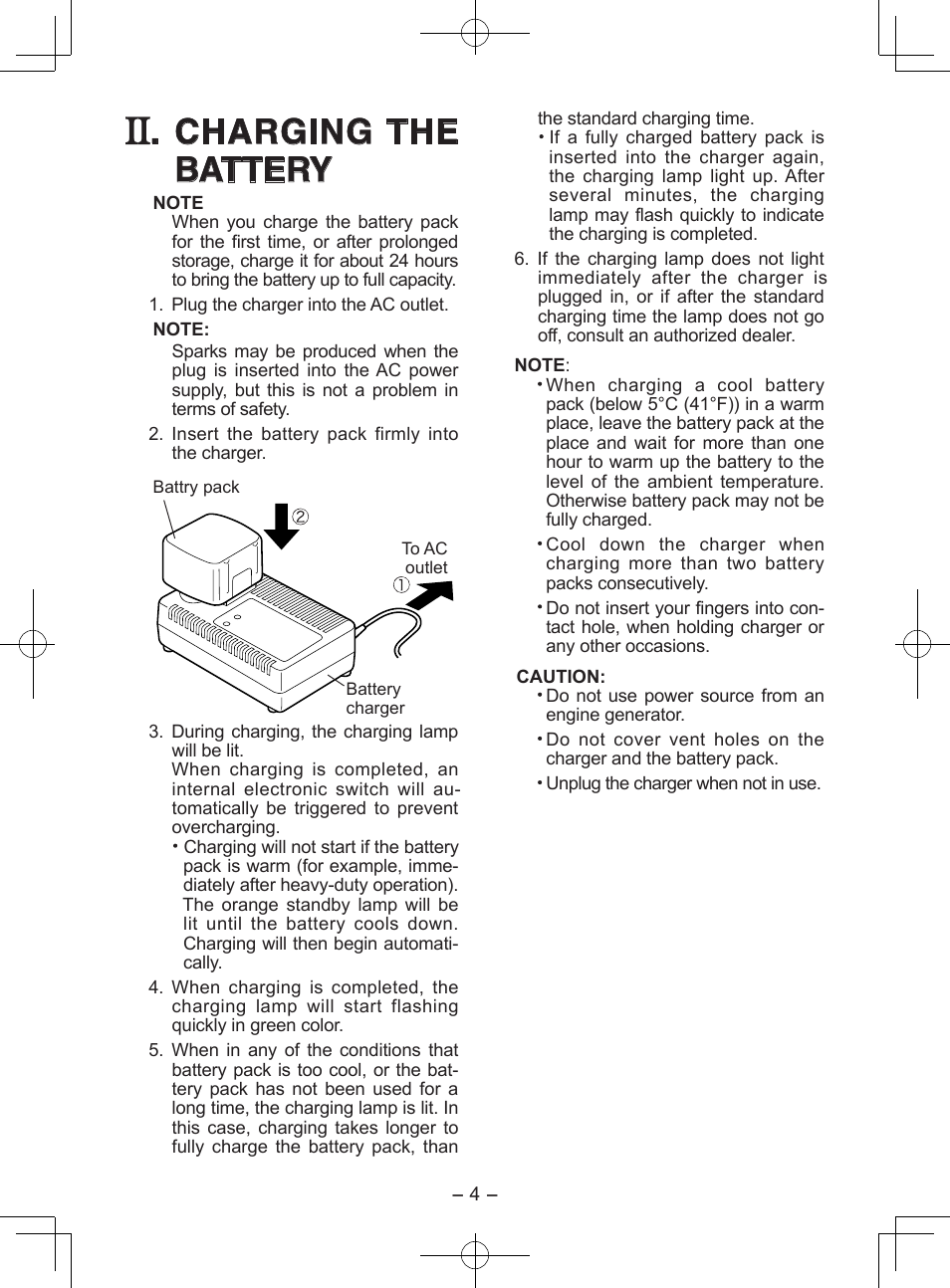 Charging the battery | Panasonic EY0110 User Manual | Page 4 / 40