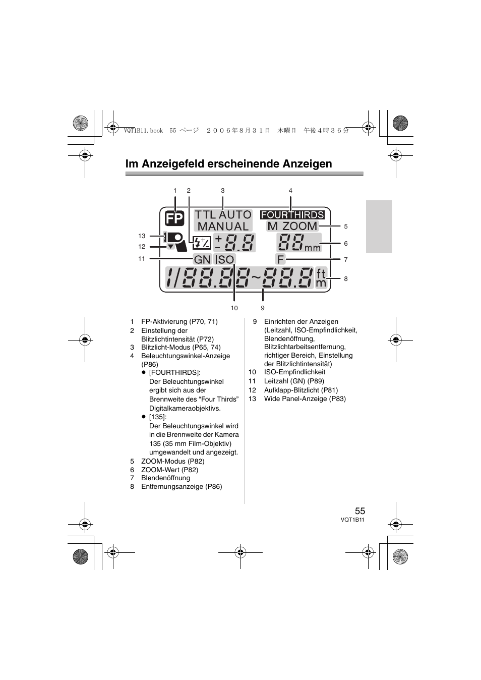 Im anzeigefeld erscheinende anzeigen | Panasonic DMWFL360E User Manual | Page 55 / 196