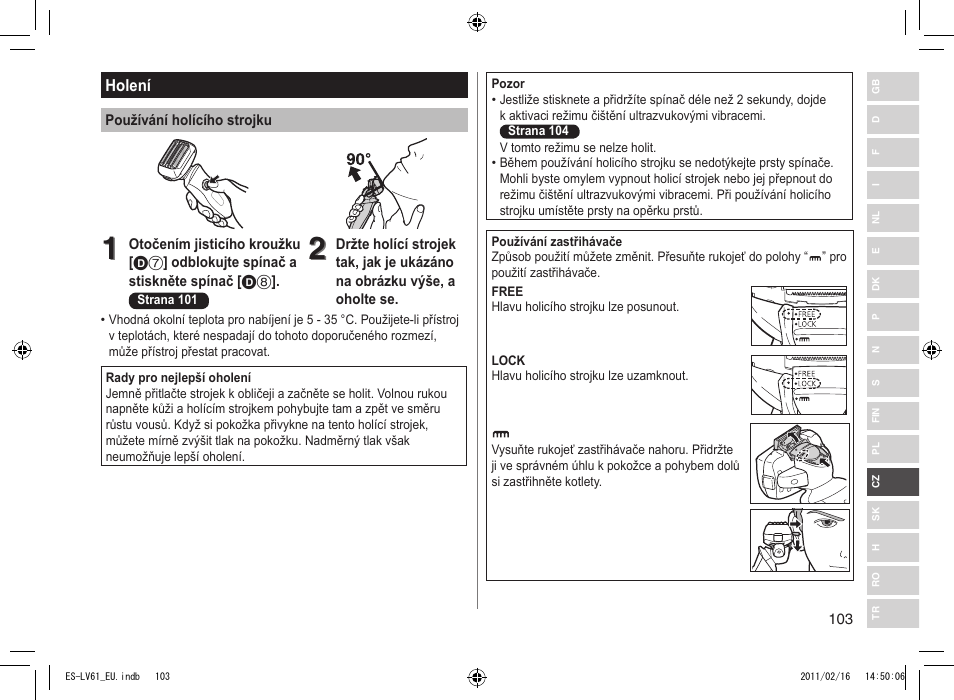 Panasonic ESLV61 User Manual | Page 103 / 142