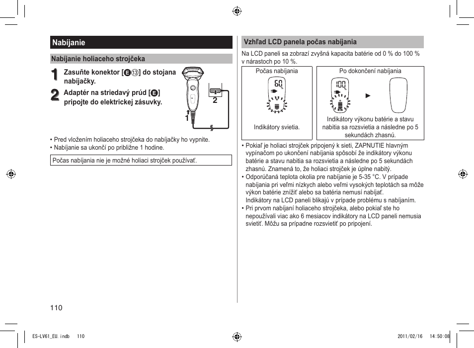 Panasonic ESLV61 User Manual | Page 110 / 142