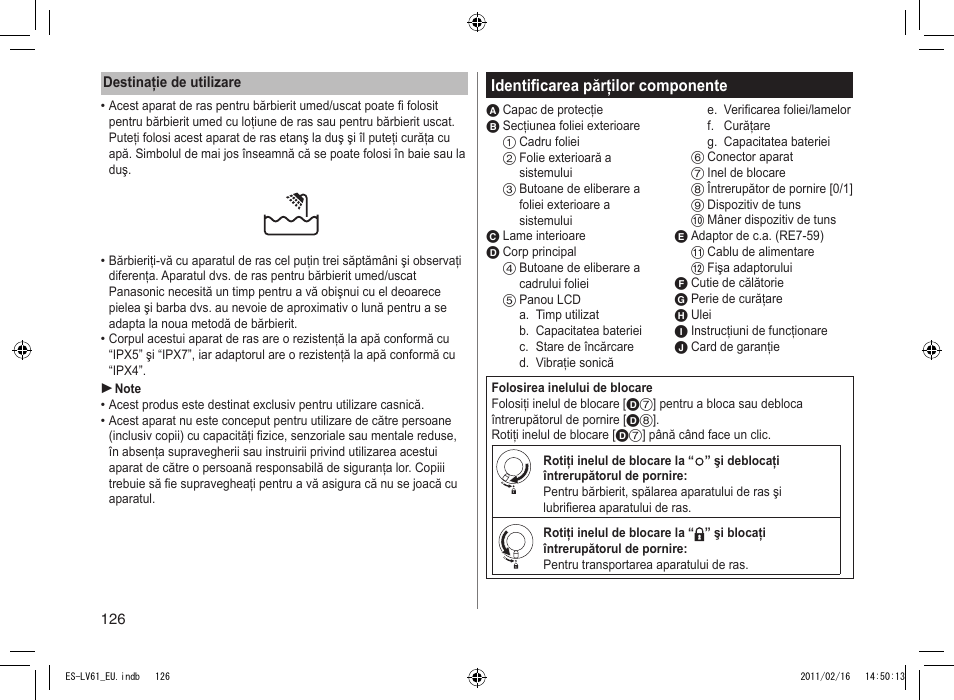 Panasonic ESLV61 User Manual | Page 126 / 142