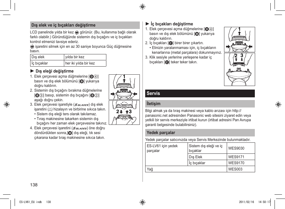 Panasonic ESLV61 User Manual | Page 138 / 142