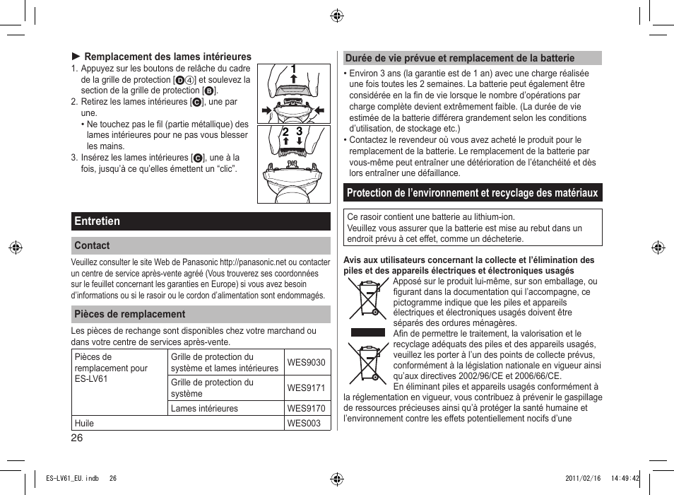 Panasonic ESLV61 User Manual | Page 26 / 142