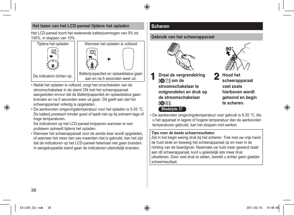 Panasonic ESLV61 User Manual | Page 38 / 142