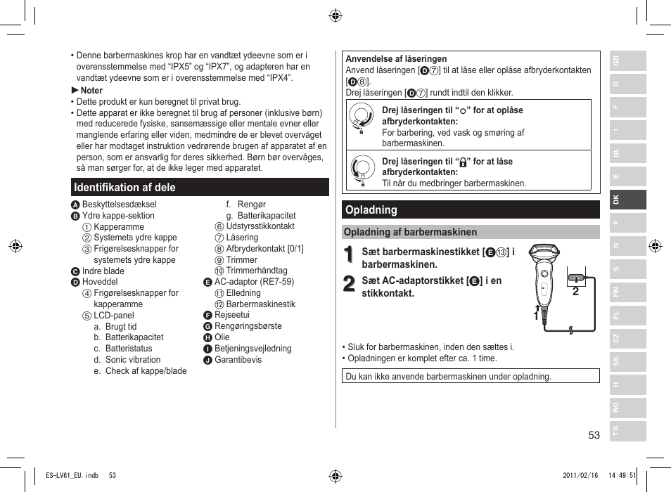 Panasonic ESLV61 User Manual | Page 53 / 142
