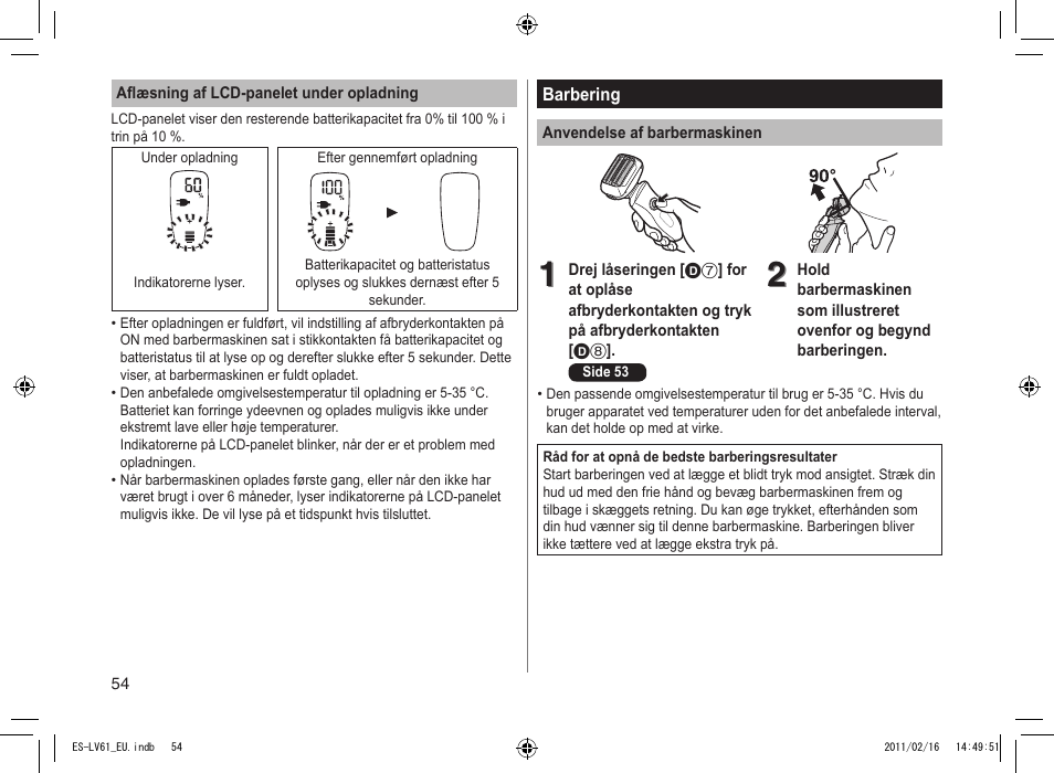 Panasonic ESLV61 User Manual | Page 54 / 142