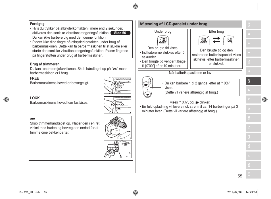 Panasonic ESLV61 User Manual | Page 55 / 142