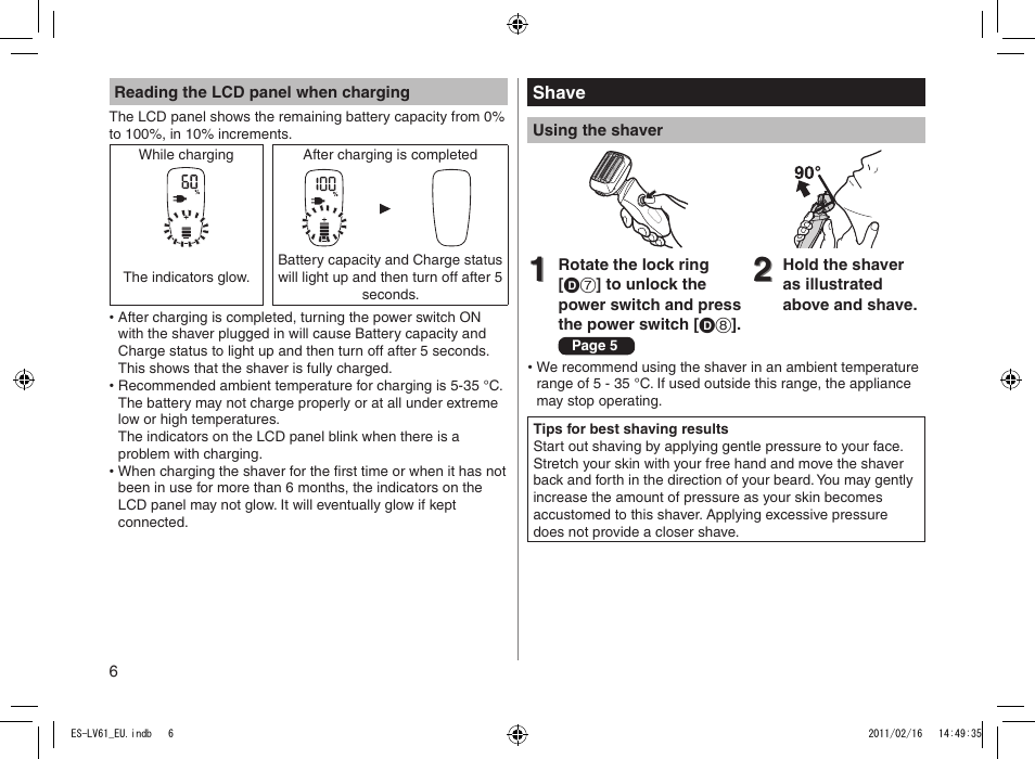 Panasonic ESLV61 User Manual | Page 6 / 142