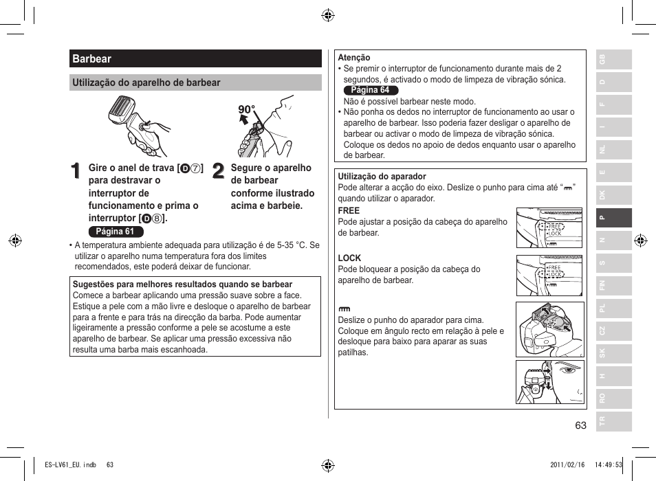 Panasonic ESLV61 User Manual | Page 63 / 142