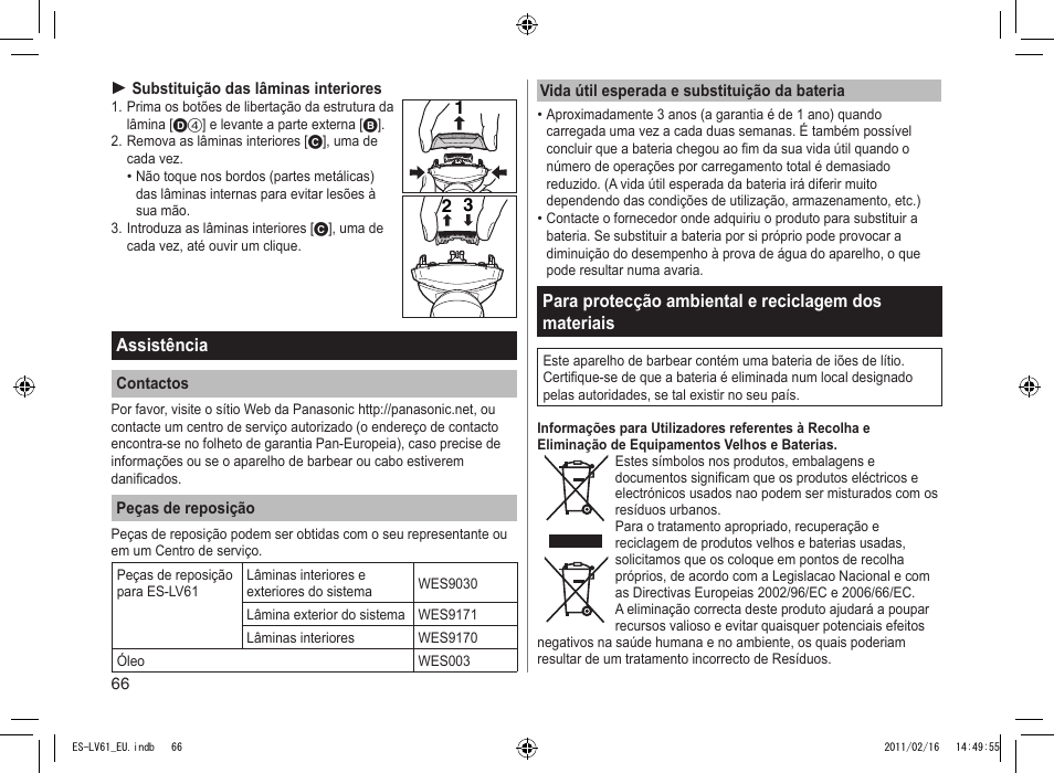 Panasonic ESLV61 User Manual | Page 66 / 142