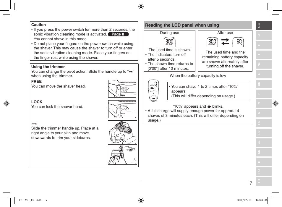 Panasonic ESLV61 User Manual | Page 7 / 142