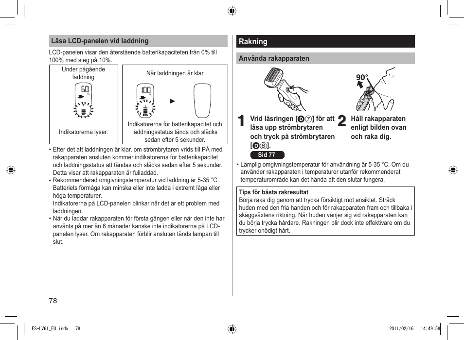 Panasonic ESLV61 User Manual | Page 78 / 142