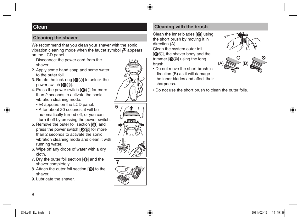 Panasonic ESLV61 User Manual | Page 8 / 142