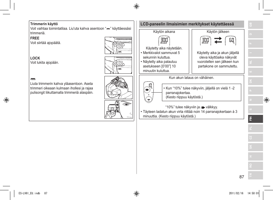 Panasonic ESLV61 User Manual | Page 87 / 142