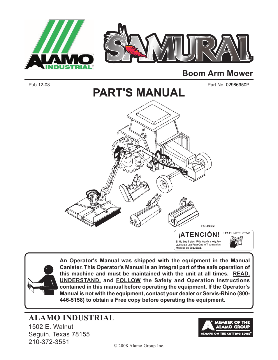 Alamo SAMURAI 02986950P User Manual | 104 pages