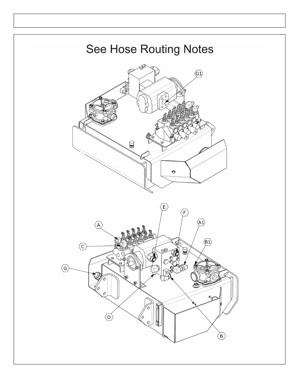 Hose routing - manual hydraulic kit | Alamo SAMURAI 02986950P User Manual | Page 72 / 104