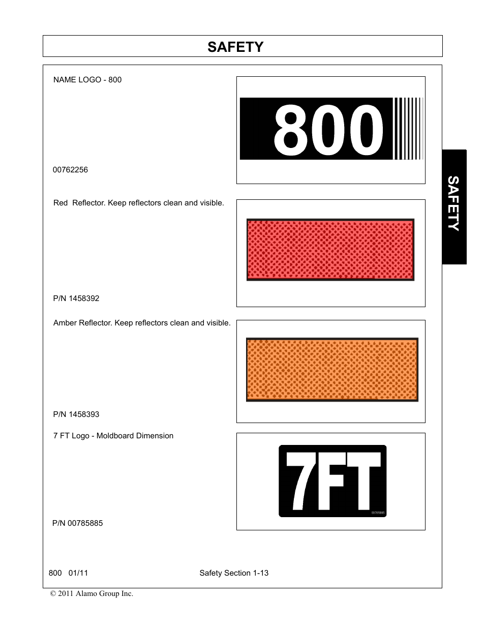 Safety | Alamo 800 User Manual | Page 17 / 58