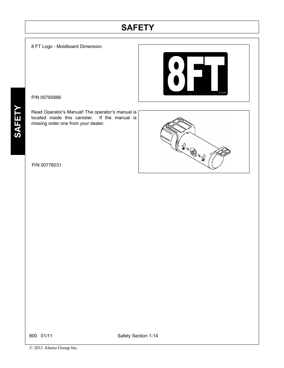 Safety | Alamo 800 User Manual | Page 18 / 58