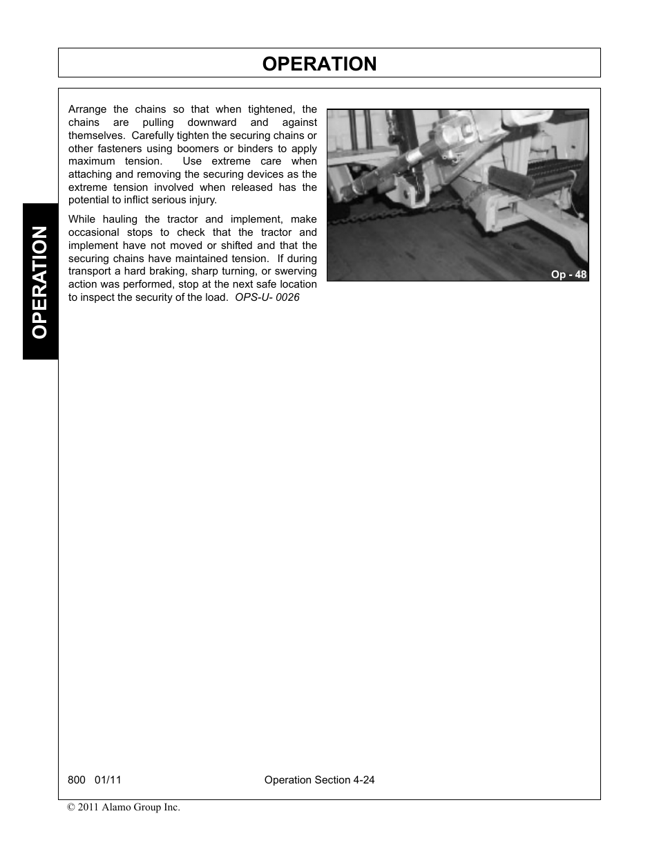 Operation, Opera t ion | Alamo 800 User Manual | Page 50 / 58