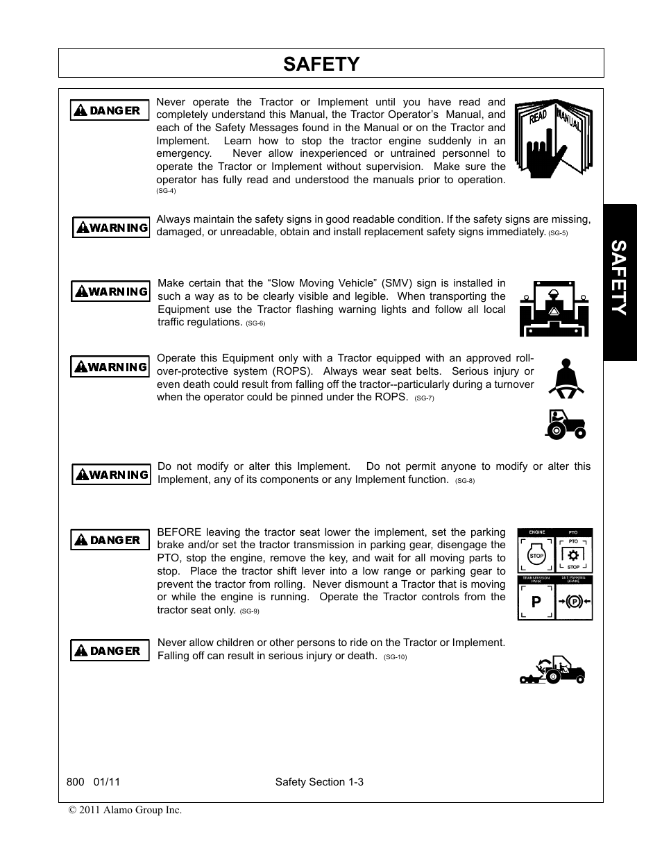 Safety | Alamo 800 User Manual | Page 7 / 58