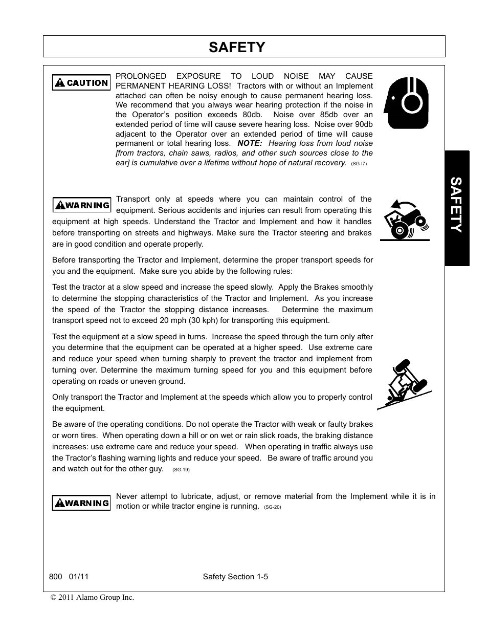 Safety | Alamo 800 User Manual | Page 9 / 58