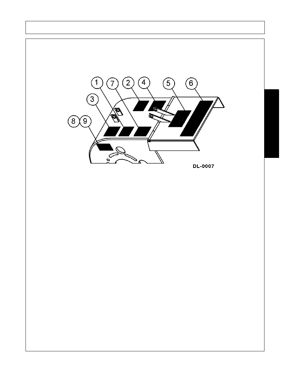 02967827 1 danger - multi hazard, 00756059 1 warning - oil leak, 00769736 1 warning - use/repair guards | 02925100 1 important - replacement parts, 00757139 1 logo - alamo tk product, 02970888 1 logo - boom ditcher, 999204 1 logo - ditcher, Nfs 1 s/n plate, 3710151 4 metal tacks, Safety | Alamo FC-0002 User Manual | Page 27 / 122