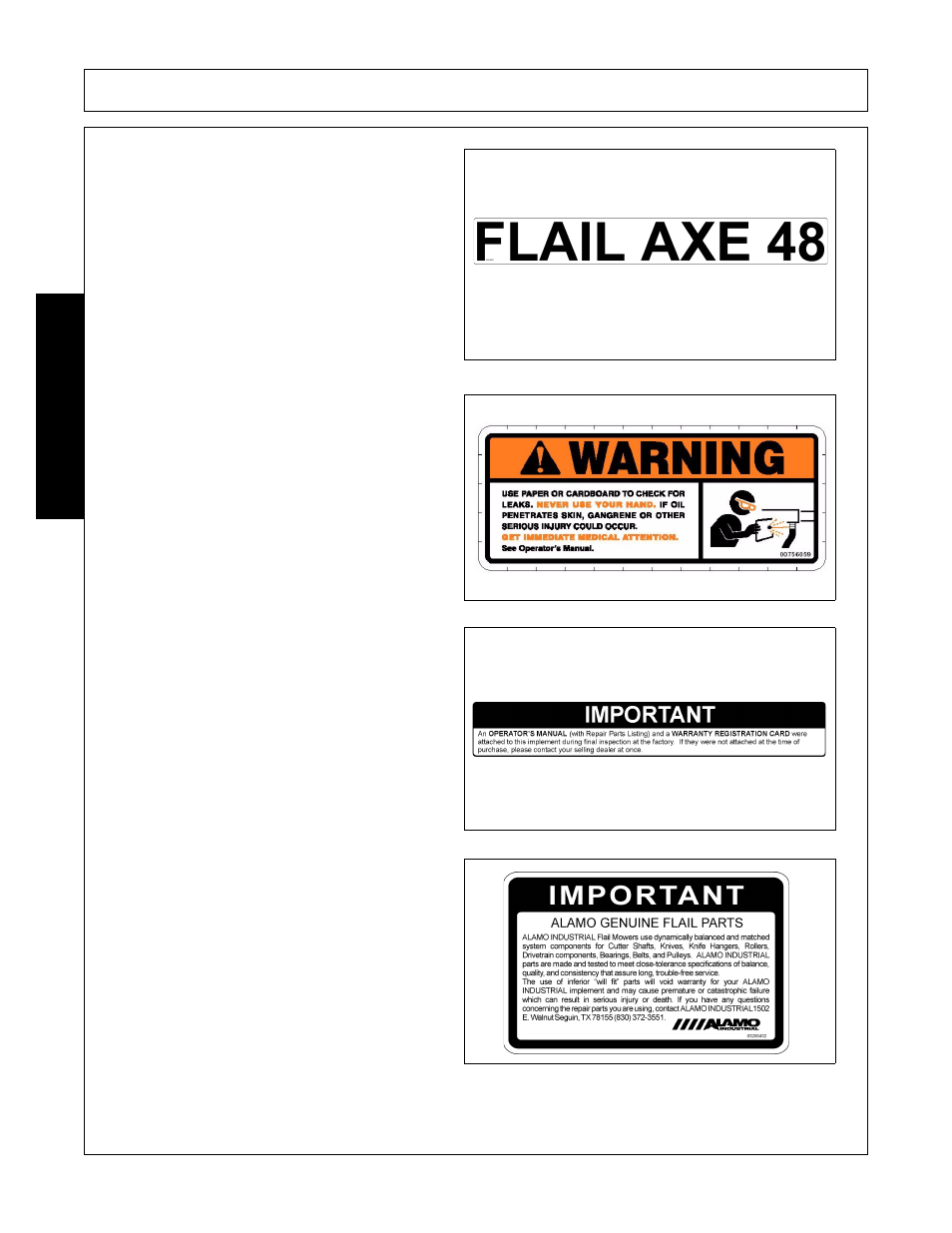 Safety | Alamo FC-0002 User Manual | Page 38 / 122