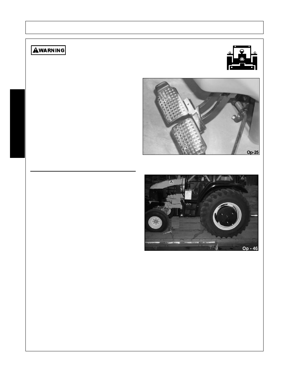 2 hauling the tractor and implement, Hauling the tractor and implement -46, Operation | Opera t ion | Alamo FC-0002 User Manual | Page 94 / 122