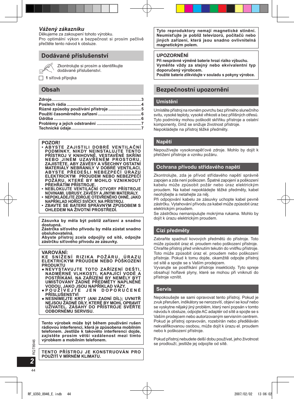 Panasonic RFU350 User Manual | Page 44 / 80